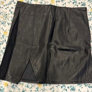 Black Faux Leather Skirt